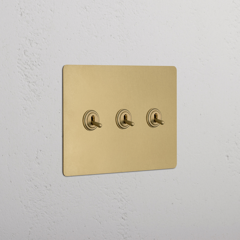 Kew 3G Toggle Switch - Antique Brass