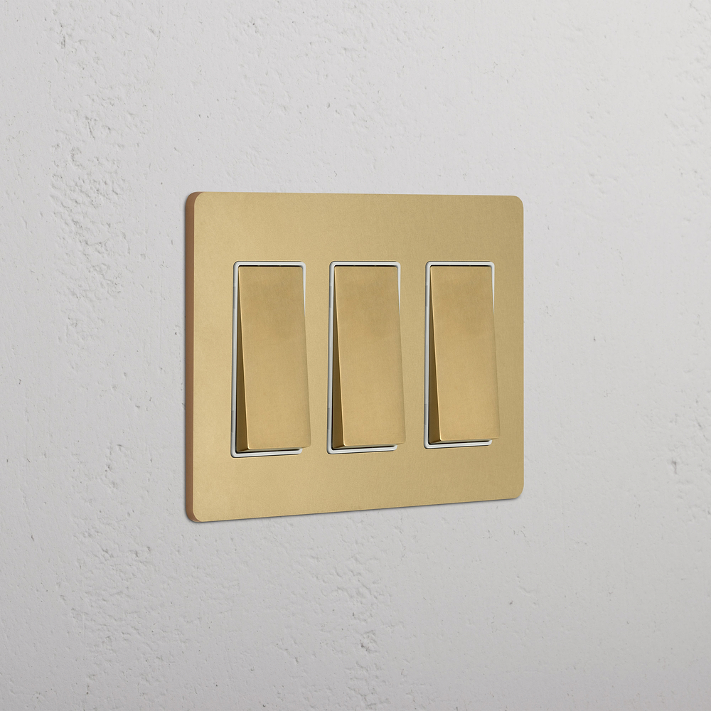 Grove 3G Rocker Switch - Antique Brass White