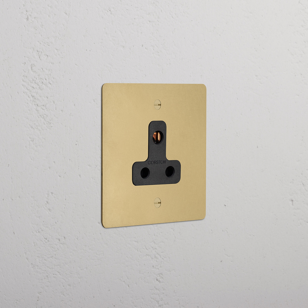 Single 5A Light Socket - Antique Brass | Black