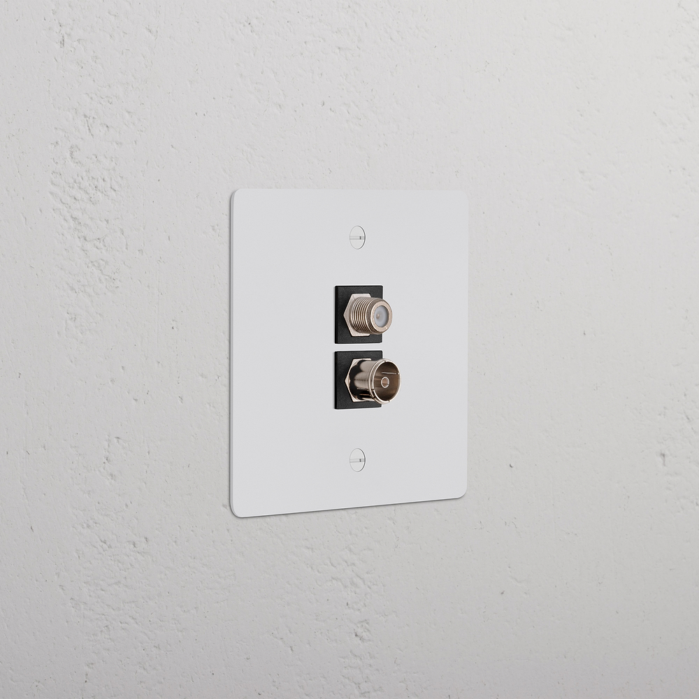 Single TV & Satellite Socket - Paintable | Black