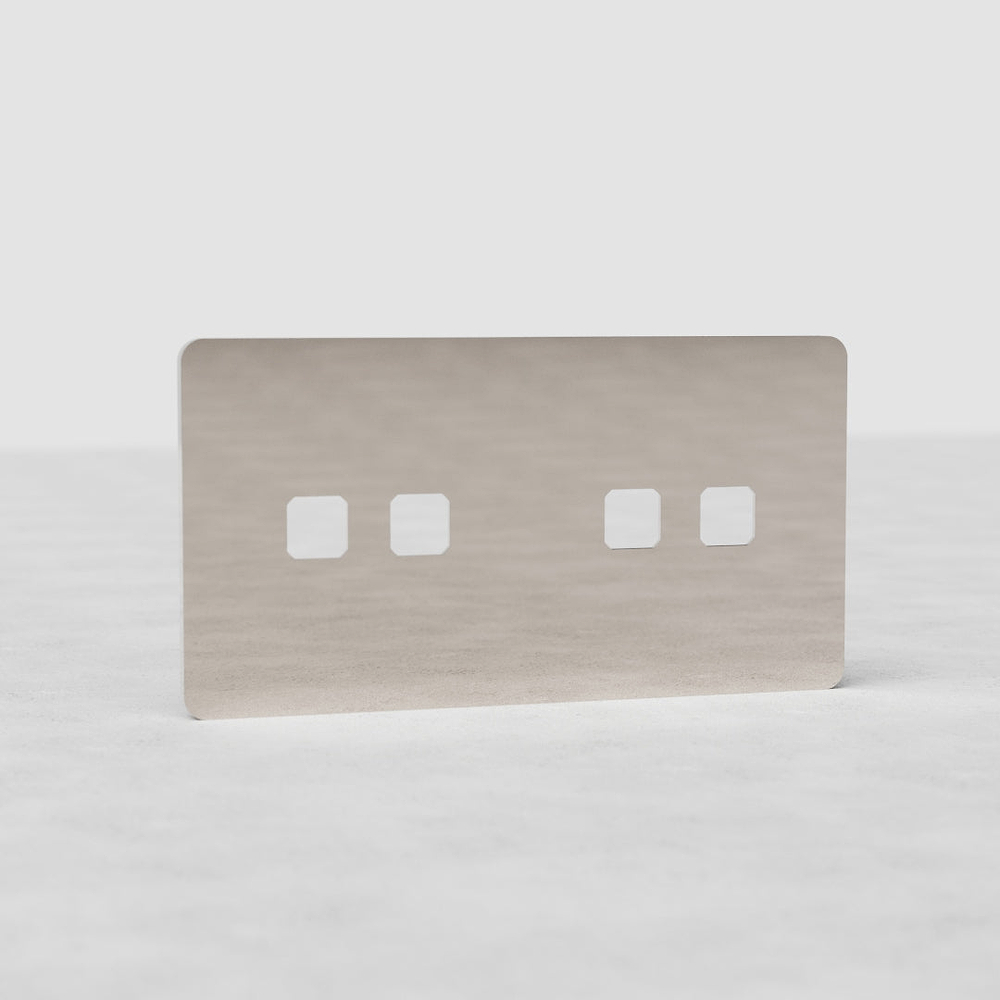 Grove Plaque Insert Interrupteur x4 (Double) - Nickel Poli