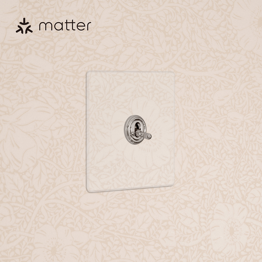 1G Smart Retractive Toggle Switch - Clear Polished Nickel
