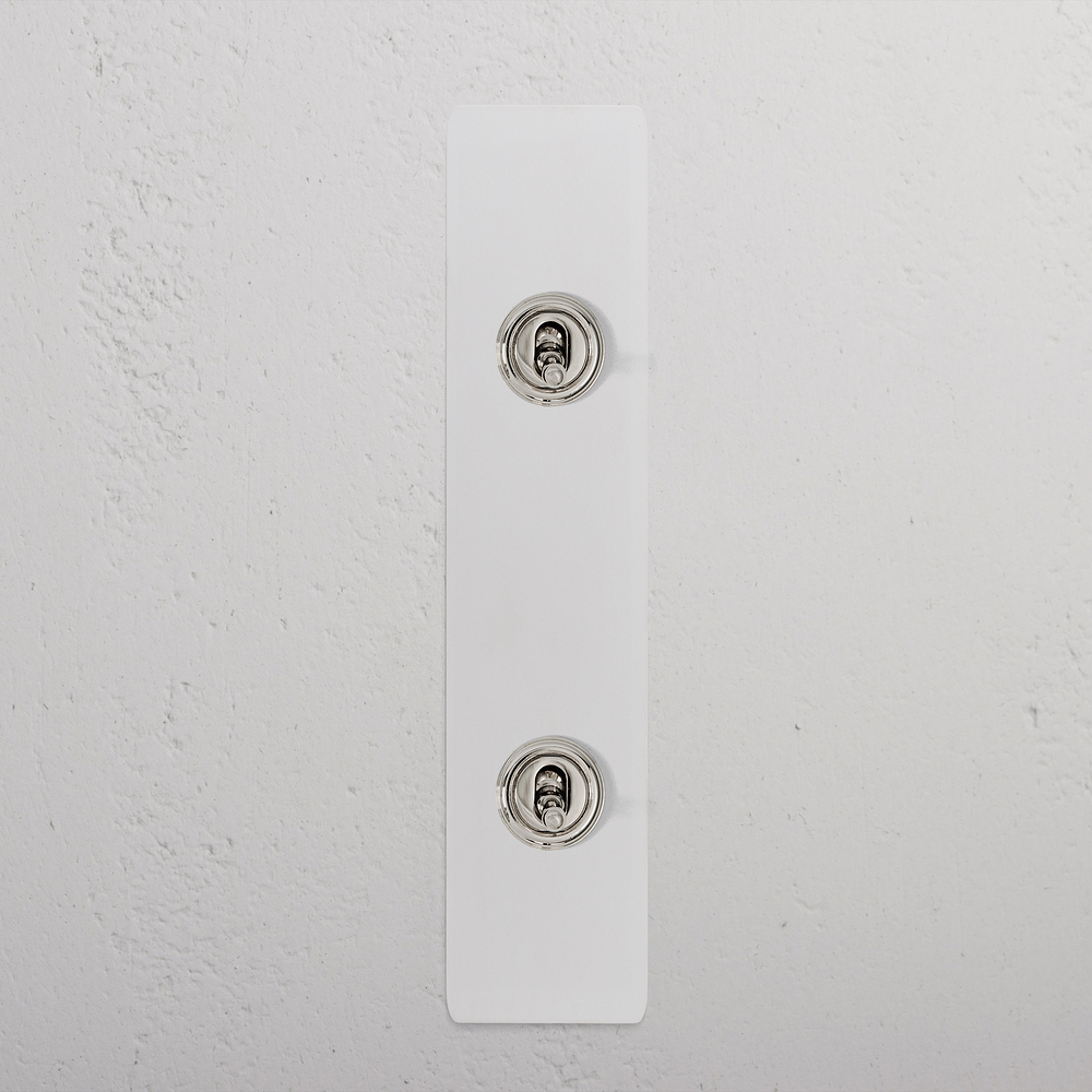 2G Architrave Two Way Toggle Switch - Paintable Polished Nickel 