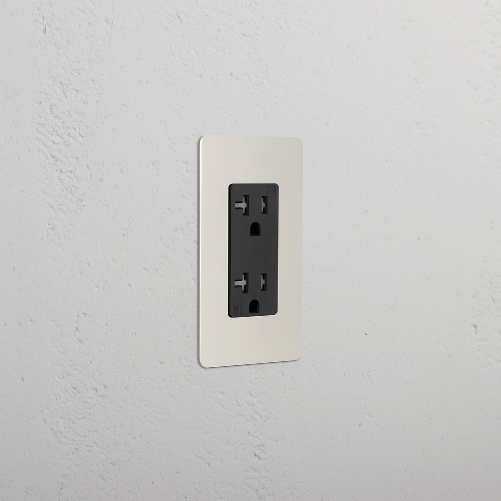 Kew 1G 20A Outlet - Polished Nickel Black