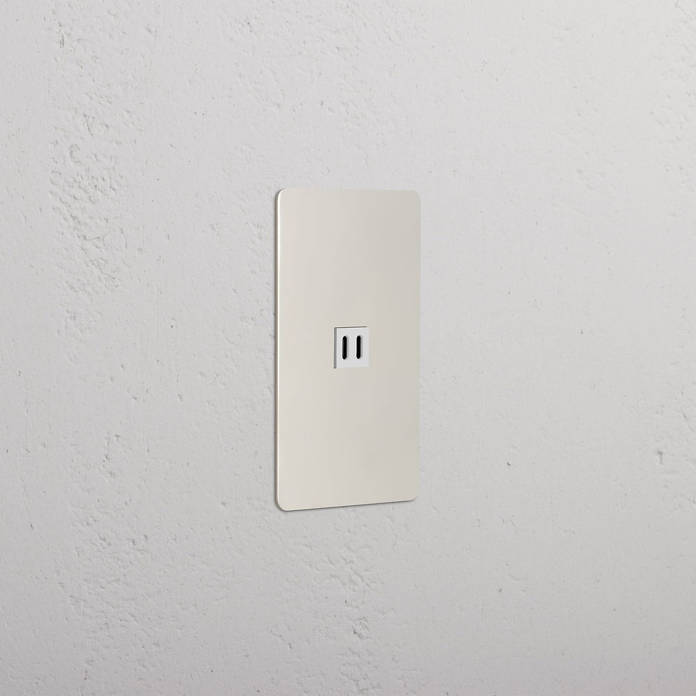 Kew 1G Fast Charge 65W USB Keystone - Polished Nickel White