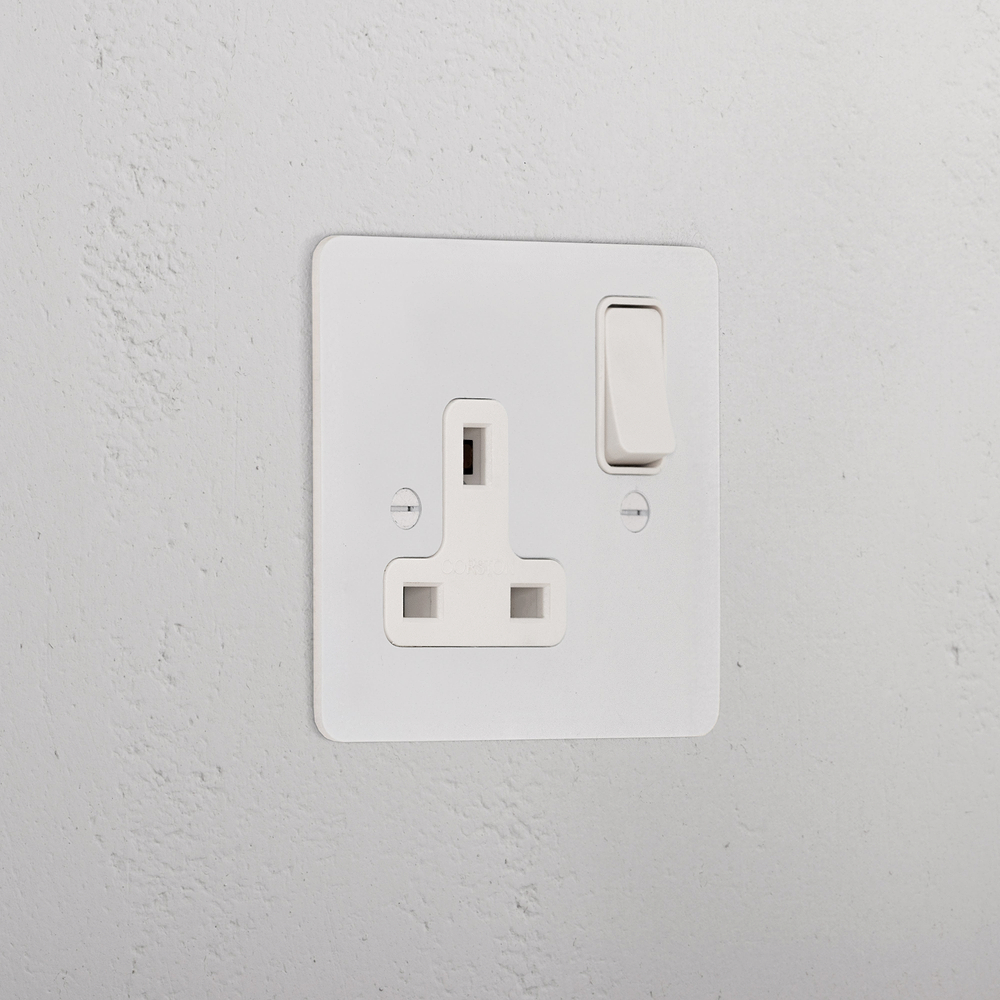 Single Socket UK - Paintable | White