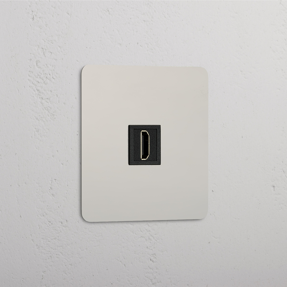Kew Single HDMI Socket - Polished Nickel | Black