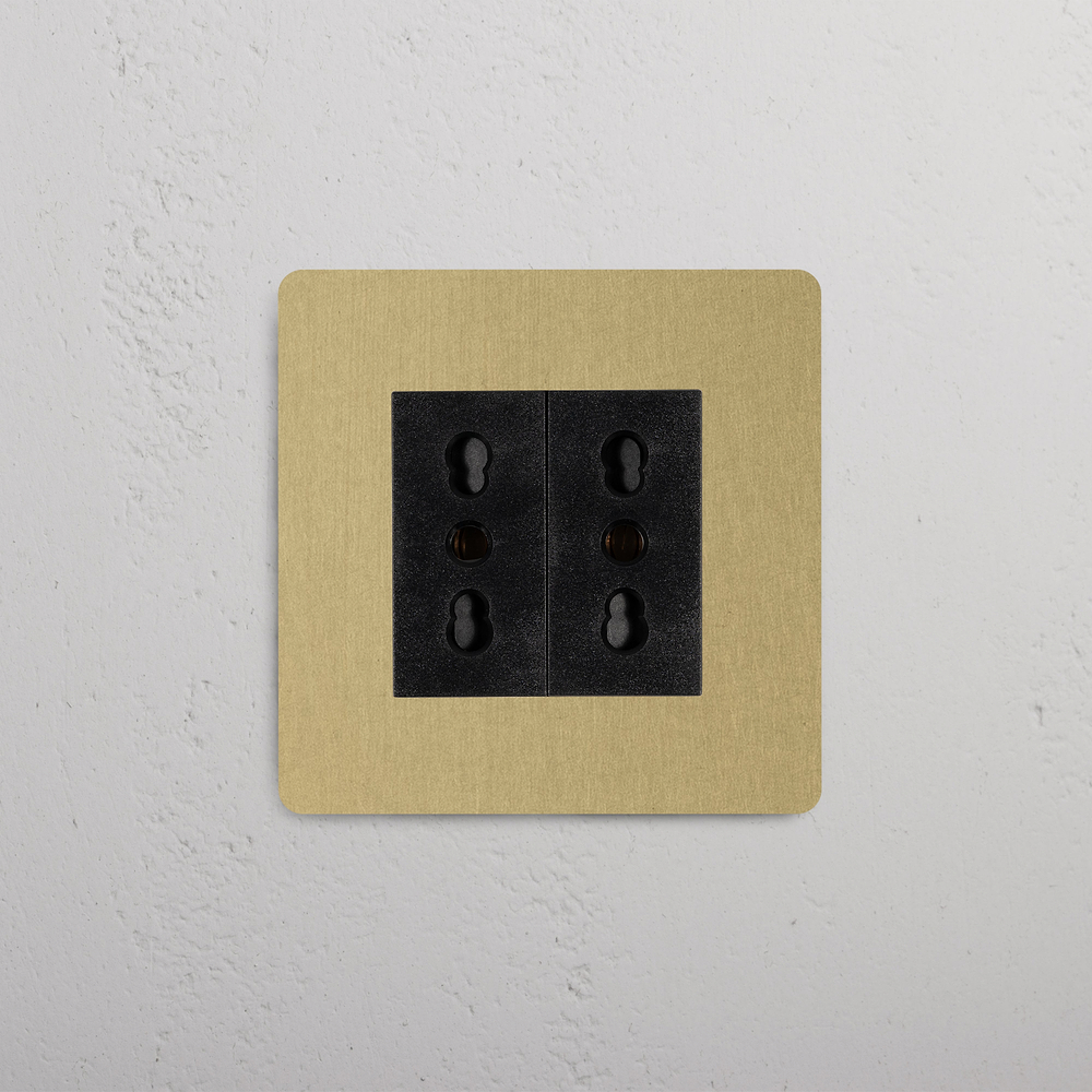 Kew Prise Bipasso x2 (Plaque Simple) - Laiton Ancien | Noir