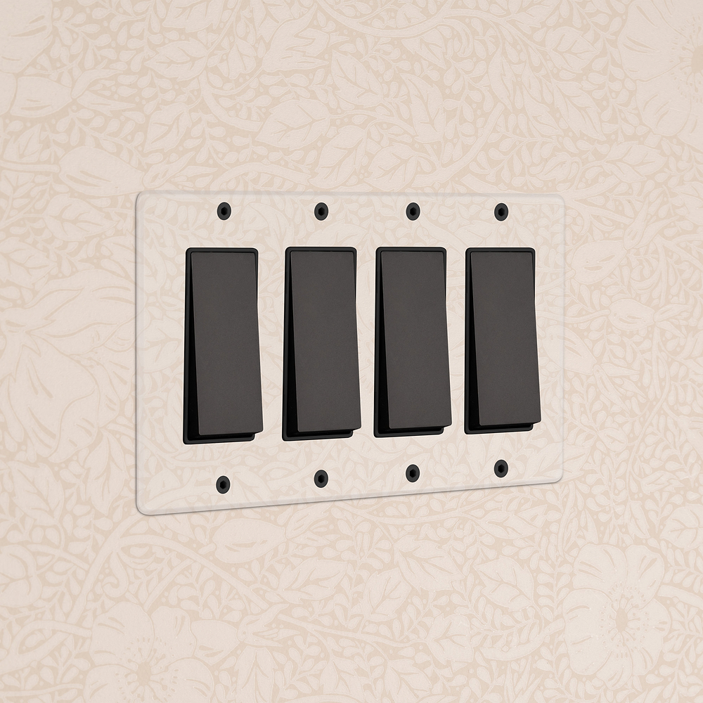 Kew 4G Rocker Switch - Clear Bronze Black