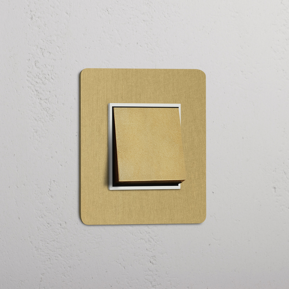 Kew Permutateur Carré (Plaque Simple) - Laiton Ancien | Blanc