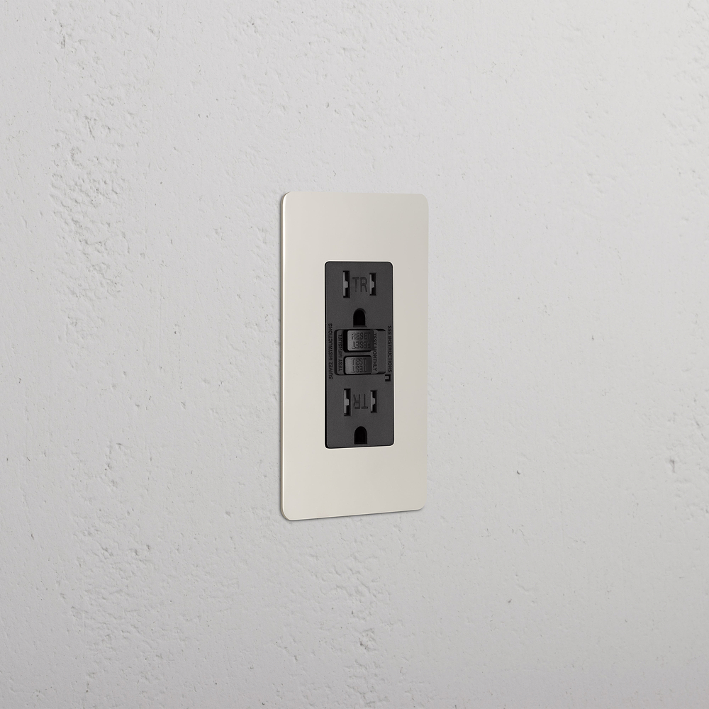Kew 1G 15A GFCI Outlet - Polished Nickel Black