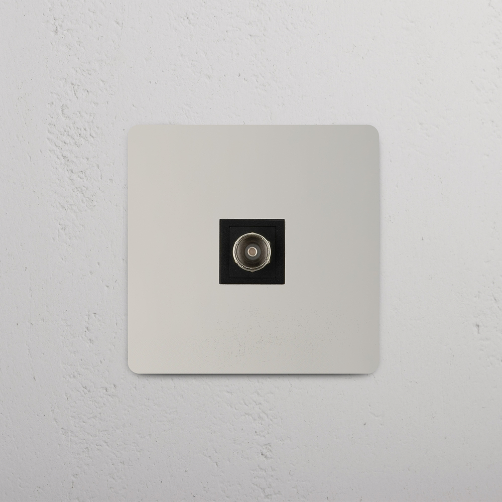 Kew Prise Antenne TV (Plaque Simple) - Nickel Poli | Noir