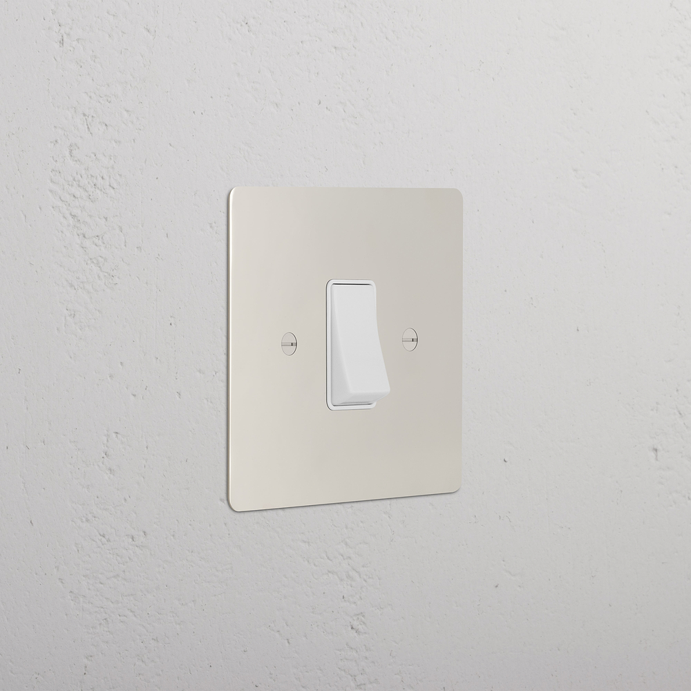 Single 45A Cooker Switch - Polished Nickel | White