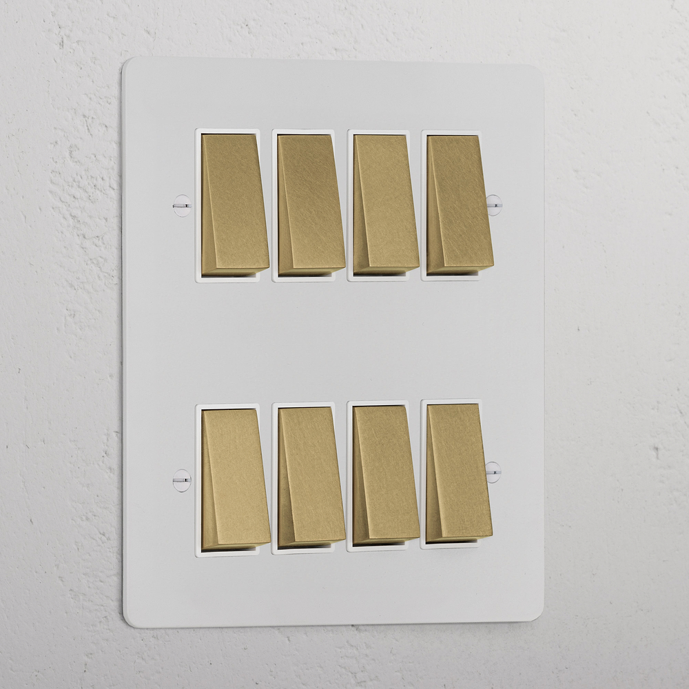 8G Two Way Rocker Switch - Paintable Antique Brass | White