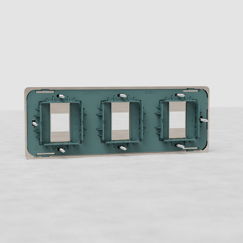 Grove Triple 3x Keystone Module Plate - Polished Nickel