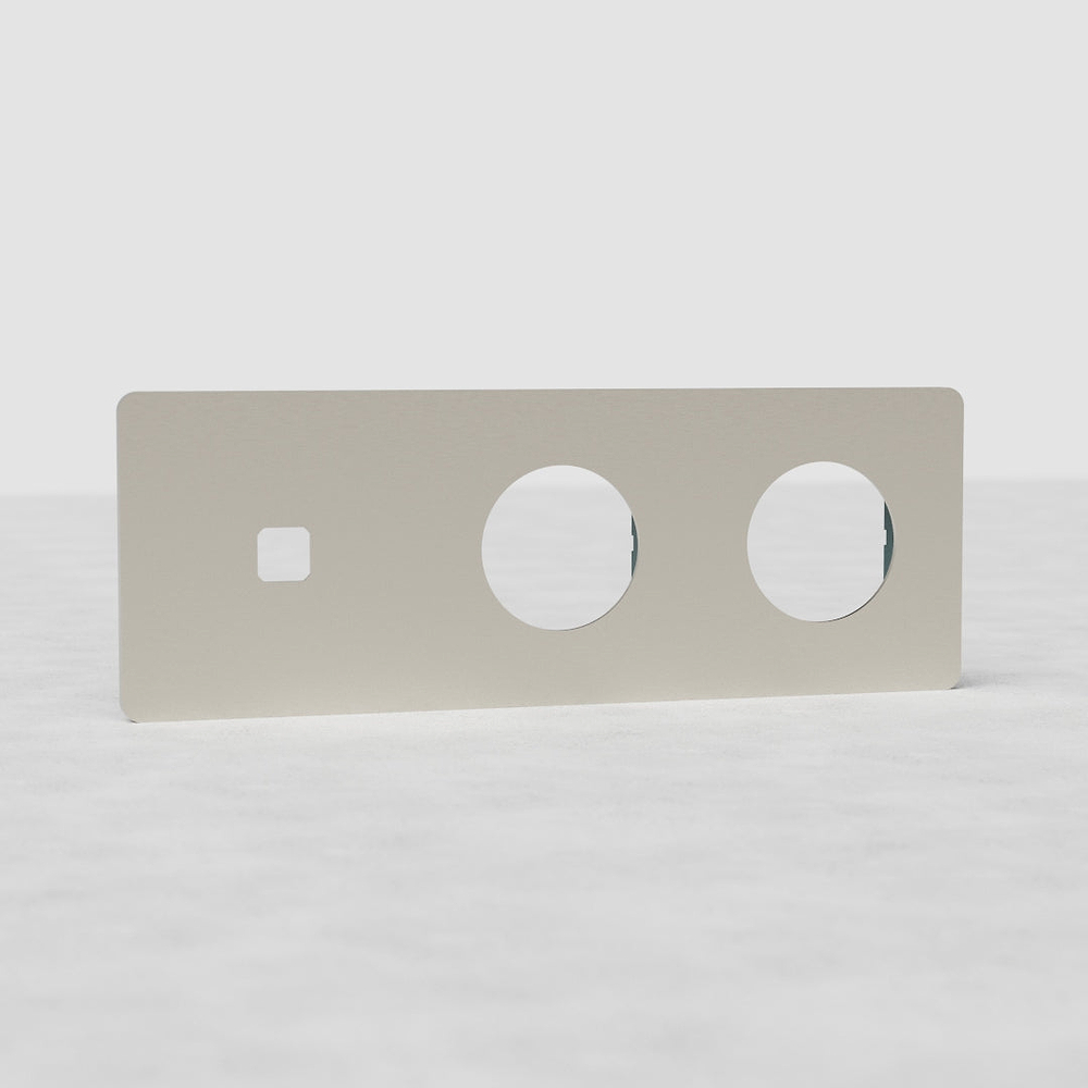 Grove Triple Switch & 2x Socket Plate – Satin Nickel