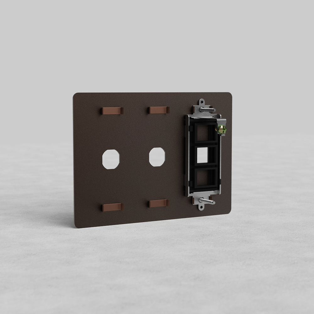 Kew 3G 2x Switch & Keystone Plate - Bronze