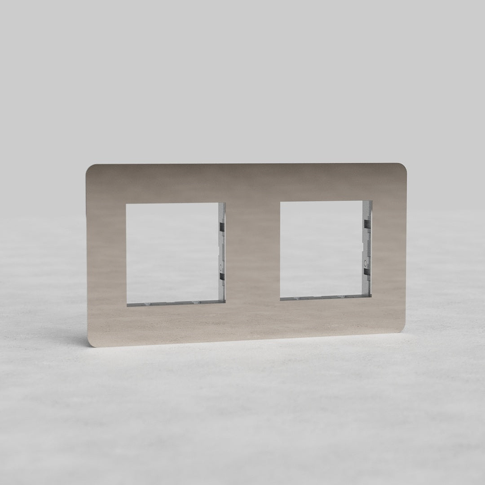 Kew Double 45mm Module Plate - Polished Nickel