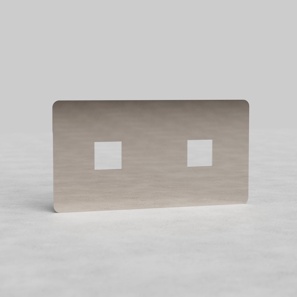 Kew Plaque Insert Keystone x2 (Double) - Nickel Poli