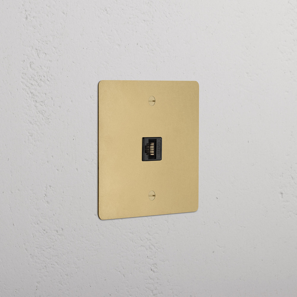 Single CAT6 Socket - Antique Brass | Black