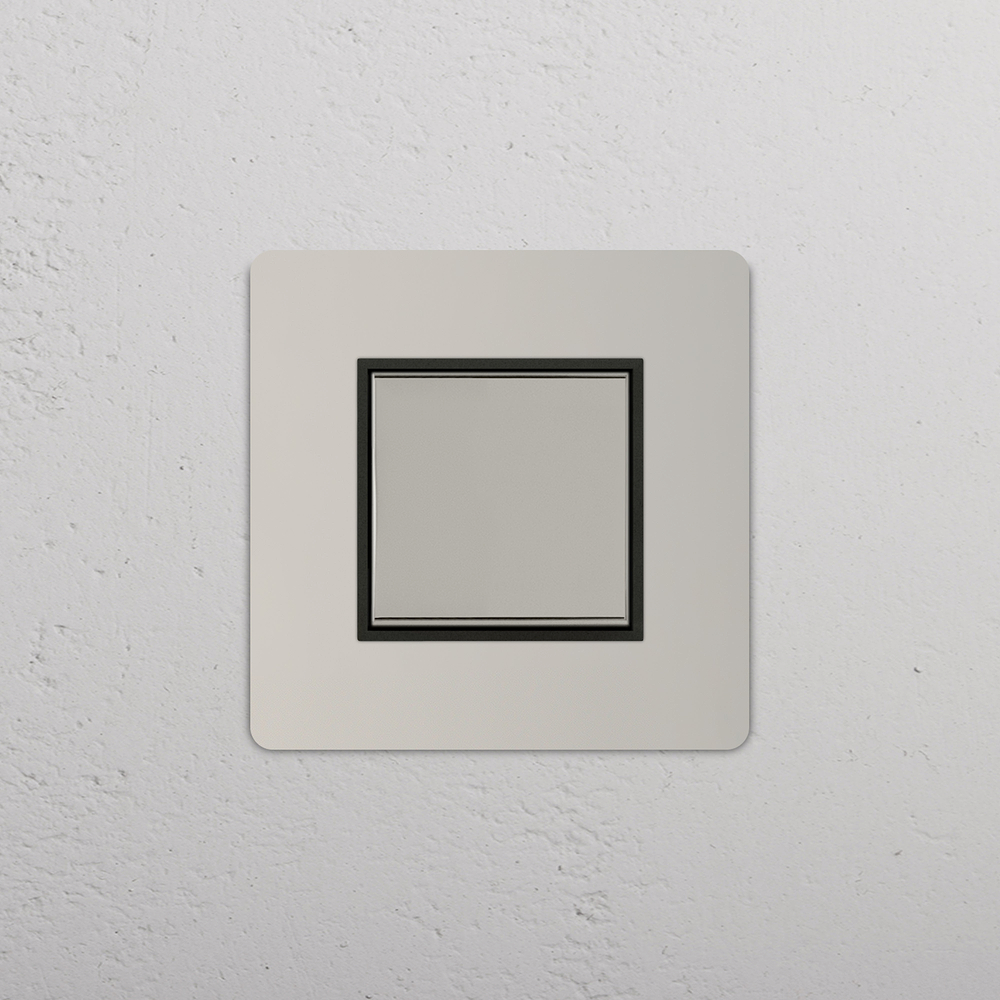 Grove Single Centre Retractive Rocker Switch - Polished Nickel | Black
