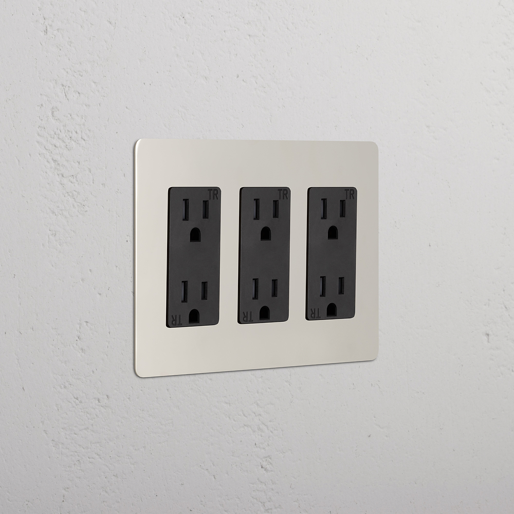 Kew 3G Outlet - Polished Nickel Black
