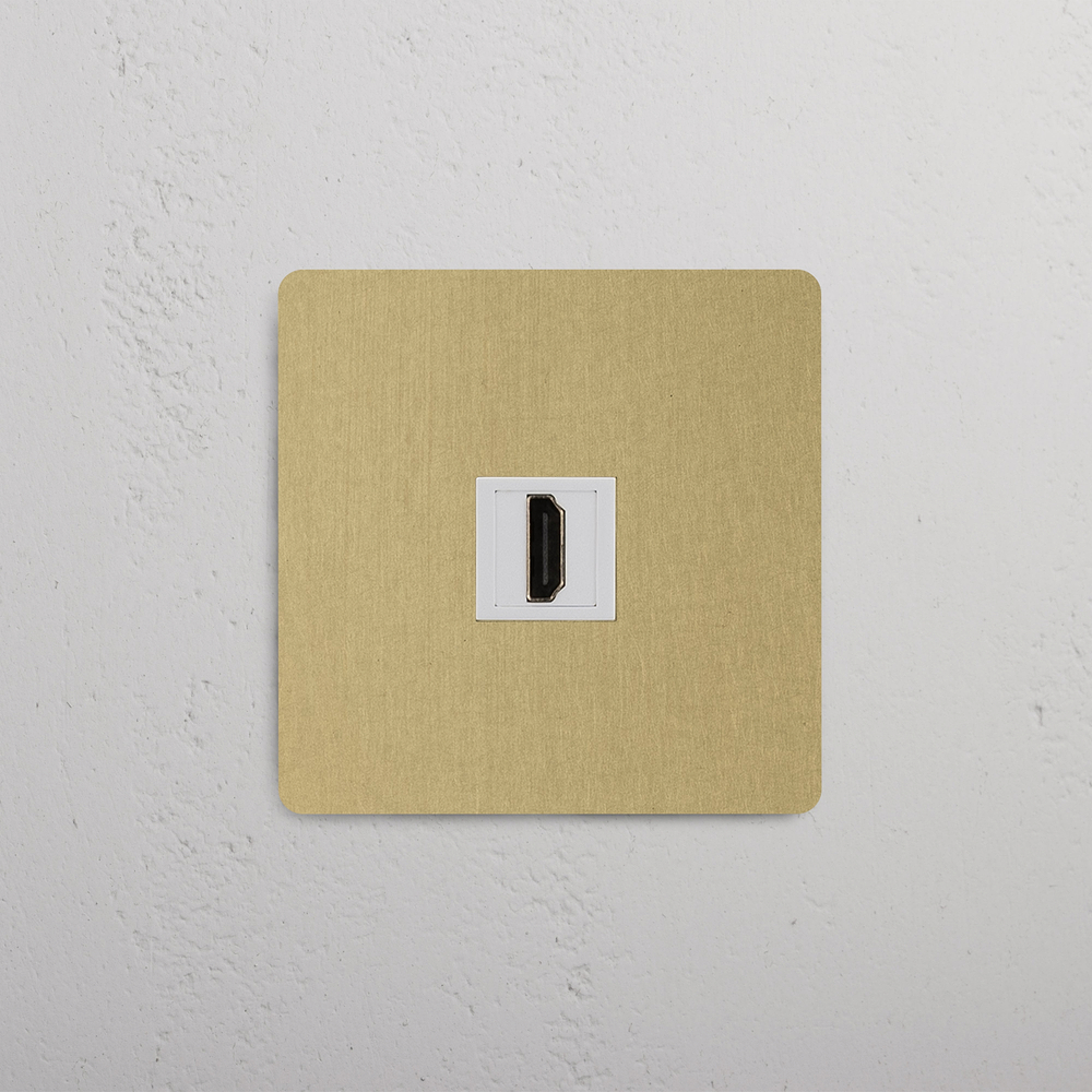 Kew Tomada HDMI individual - Latão Antigo | Branco