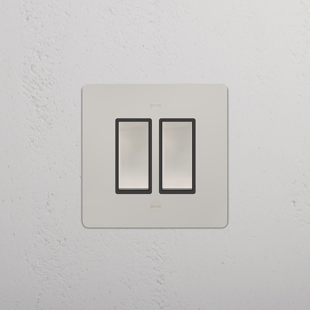 2G Two Way Rocker Switch - Polished Nickel | Black