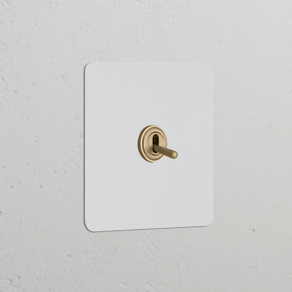 Kew Single Intermediate Toggle Switch - Paintable Antique Brass