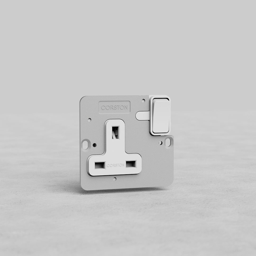 1G 13A UK Socket Insert – White