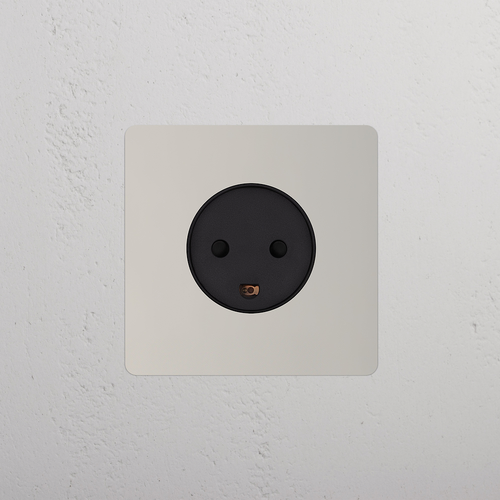 Kew Single Danish Type K Socket - Polished Nickel | Black