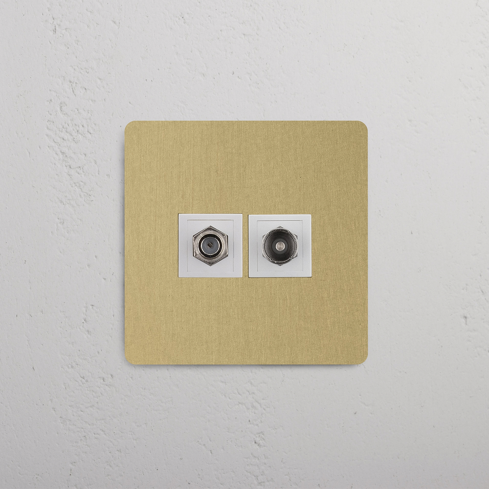 Kew Presa Satellite & TV Singola - Ottone antico | Bianco