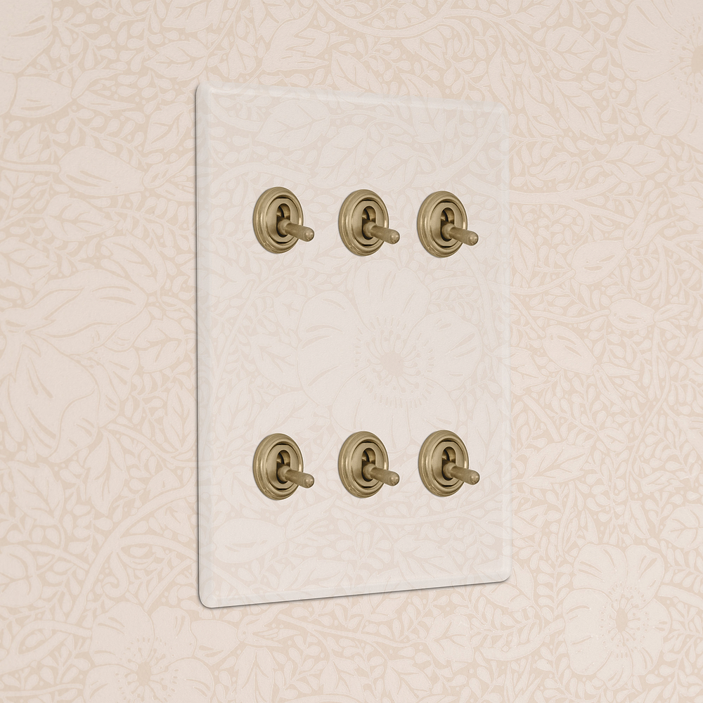 6G Two Way Toggle Switch - Clear Antique Brass