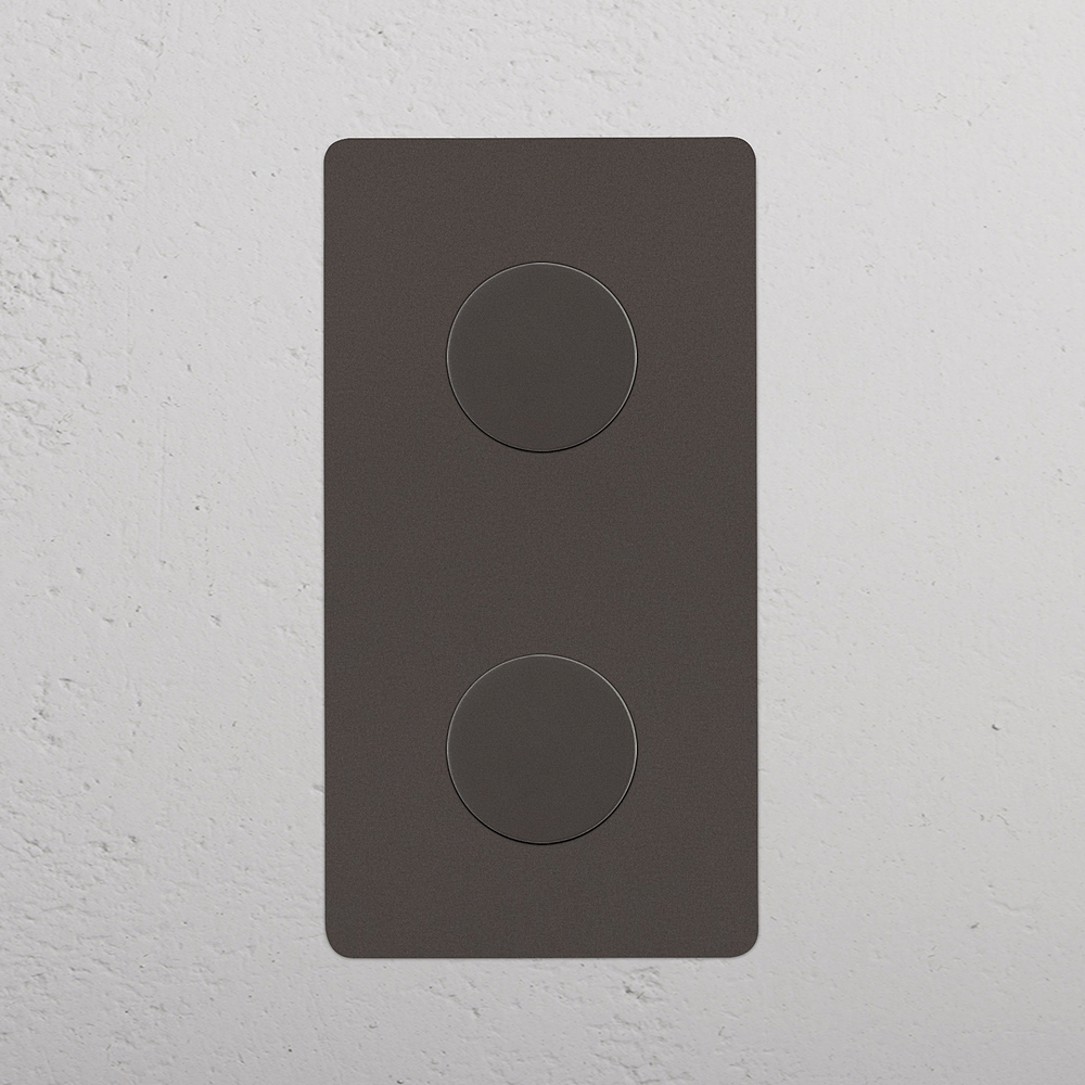 Kew Double 2x Vertical Multiway Dimmer Switch - Bronze