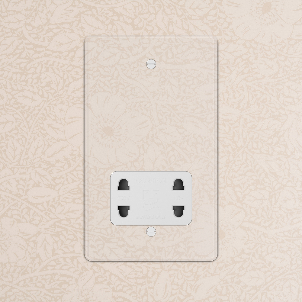 Double Shaver Socket - Clear | White