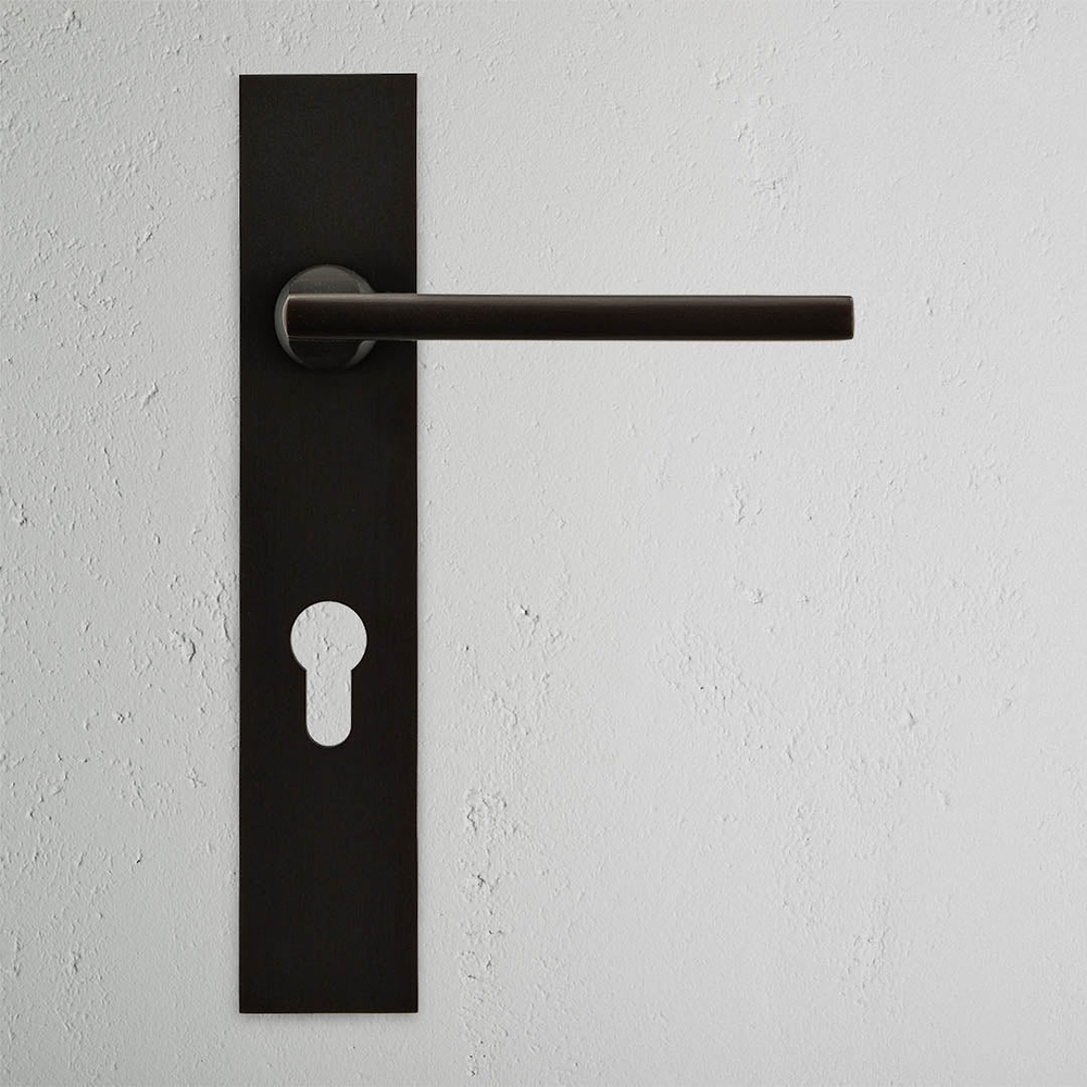 Clayton Long Plate Unsprung Door Handle & Euro Lock – Bronze