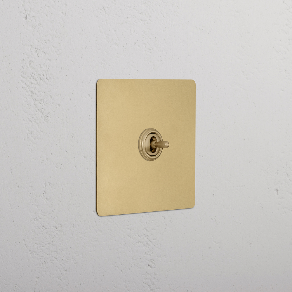1G Centre Retractive Toggle Switch - Antique Brass