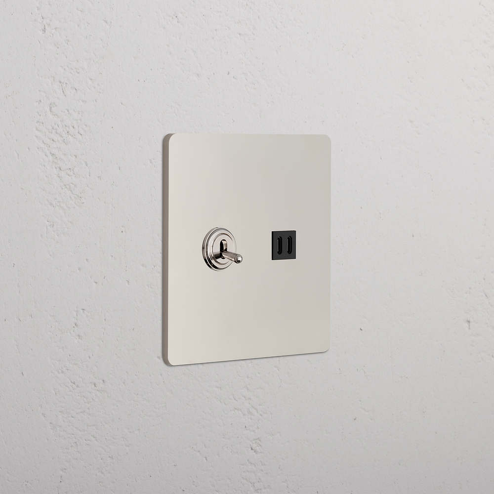 Grove 2G Toggle Switch & Fast Charge USB - Polished Nickel Black