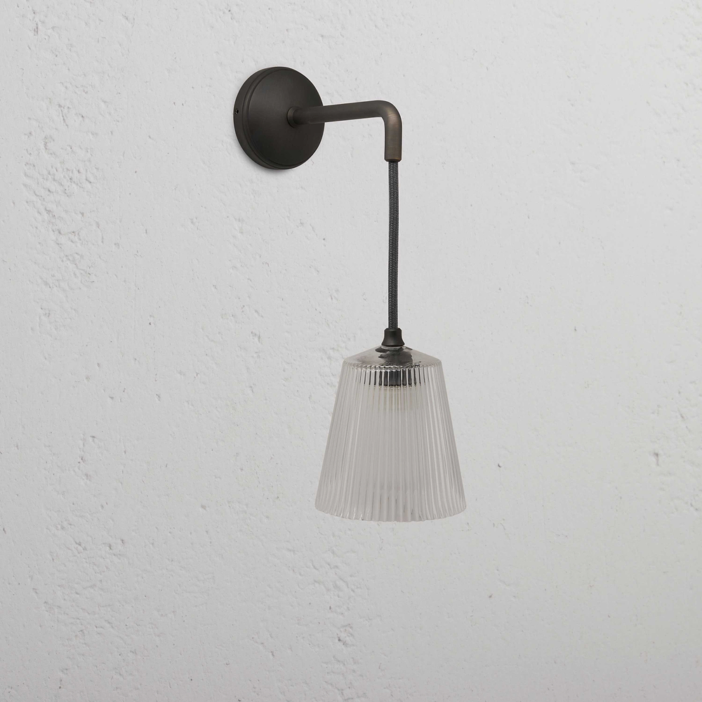 Richmond Small Hanging Wall Light Fluted Glass - Bronze