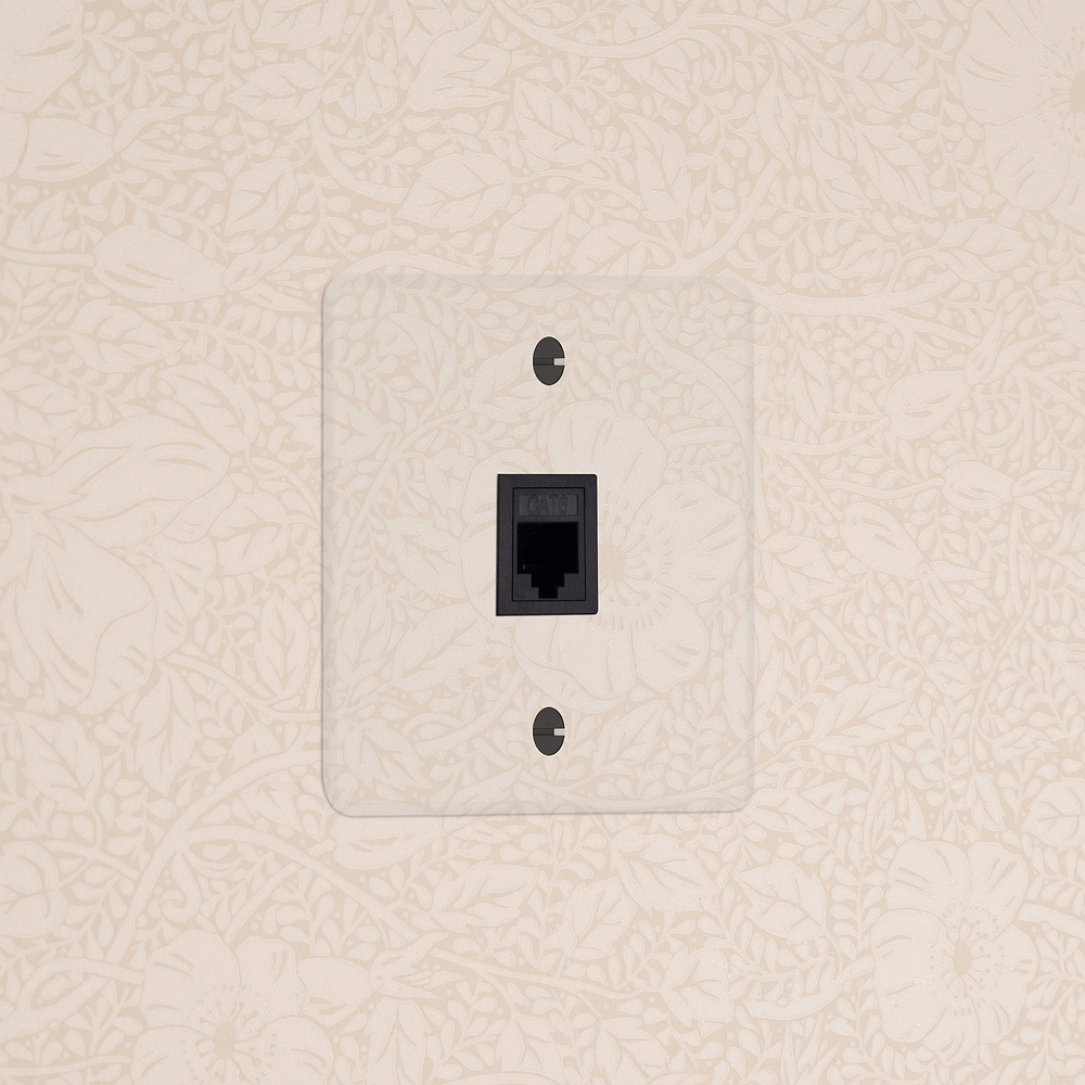 Kew Prise RJ45 (Plaque Simple) – Transparence | Noir