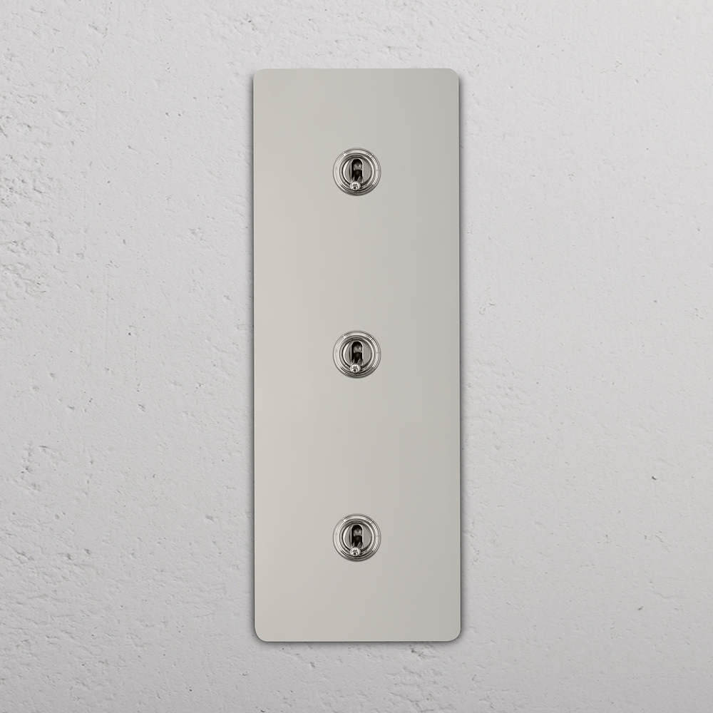 Grove Triple 3x Vertical Toggle Switch - Polished Nickel