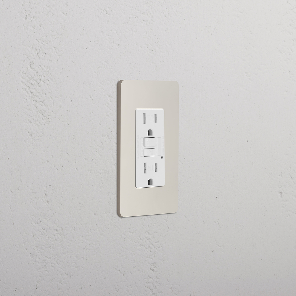 Grove 1G 15A GFCI Outlet - Polished Nickel White