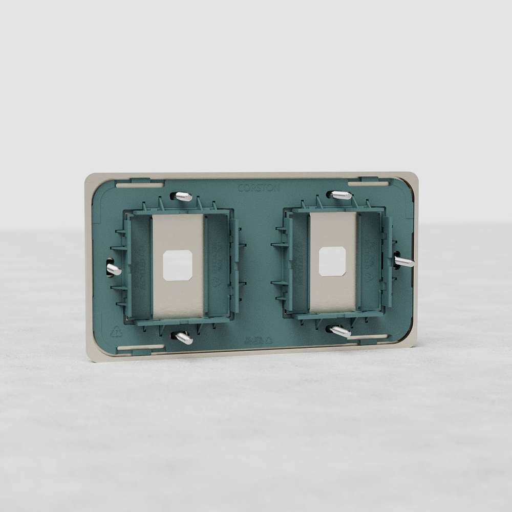 Grove Plaque Insert Interrupteur x2 (Double) – Nickel Satiné