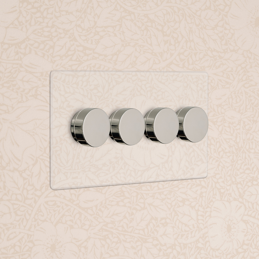 Kew 4G Dimmer Switch - Clear Polished Nickel