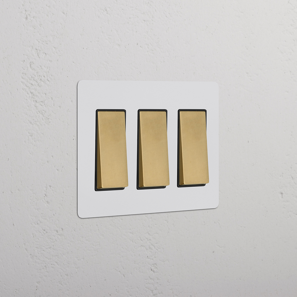 Kew 3G Rocker Switch - Paintable Antique Brass Black