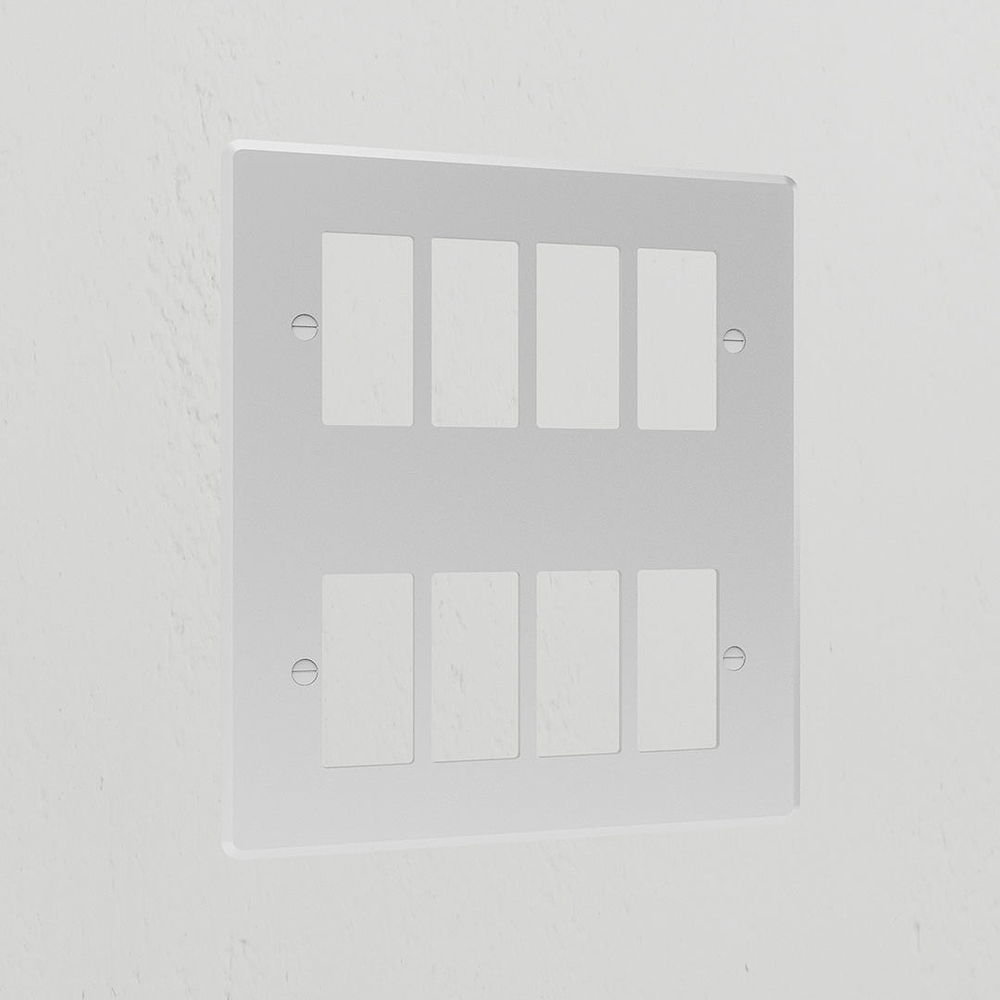 8G Rocker Switch Plate - Clear White