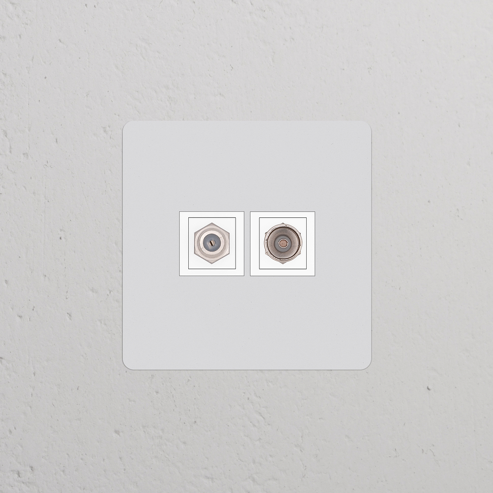 Kew Single Satellite & TV Socket - Paintable | White