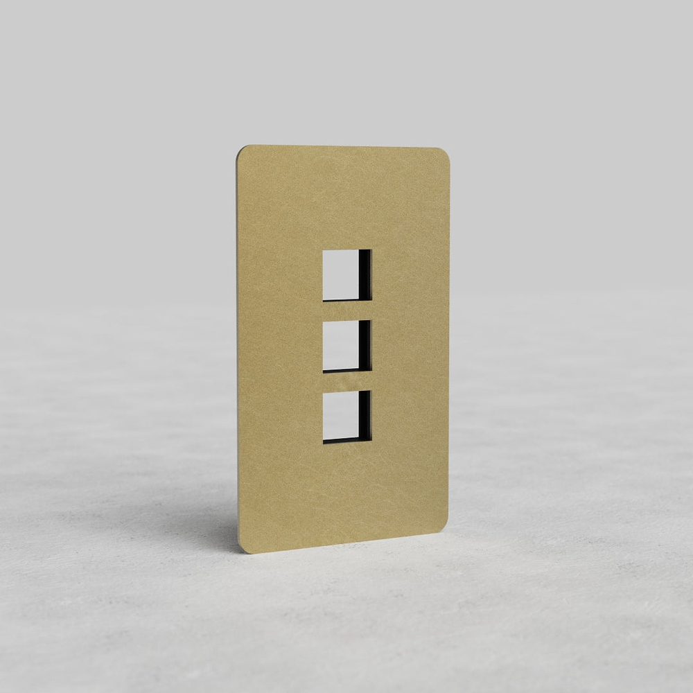 Kew 1G 3x Keystone Plate - Antique Brass