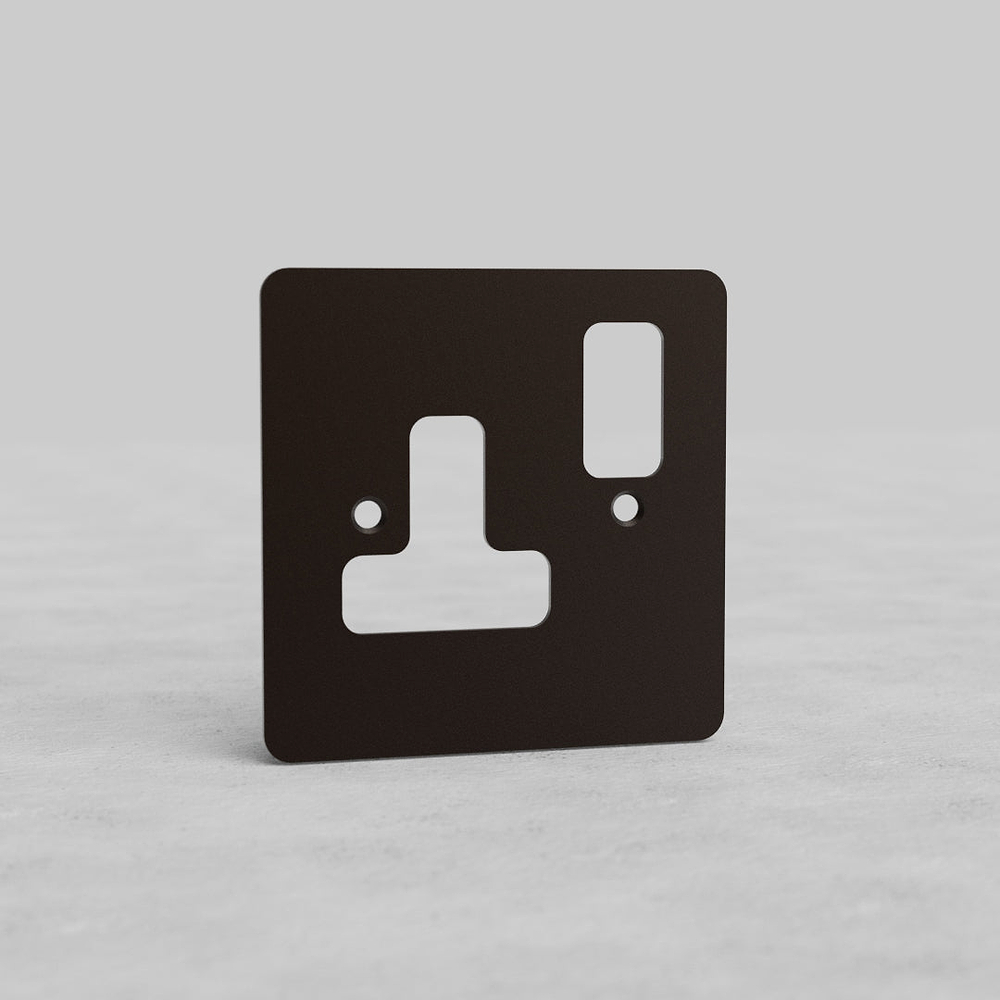 1G 13A UK Socket Front Plate – Bronze