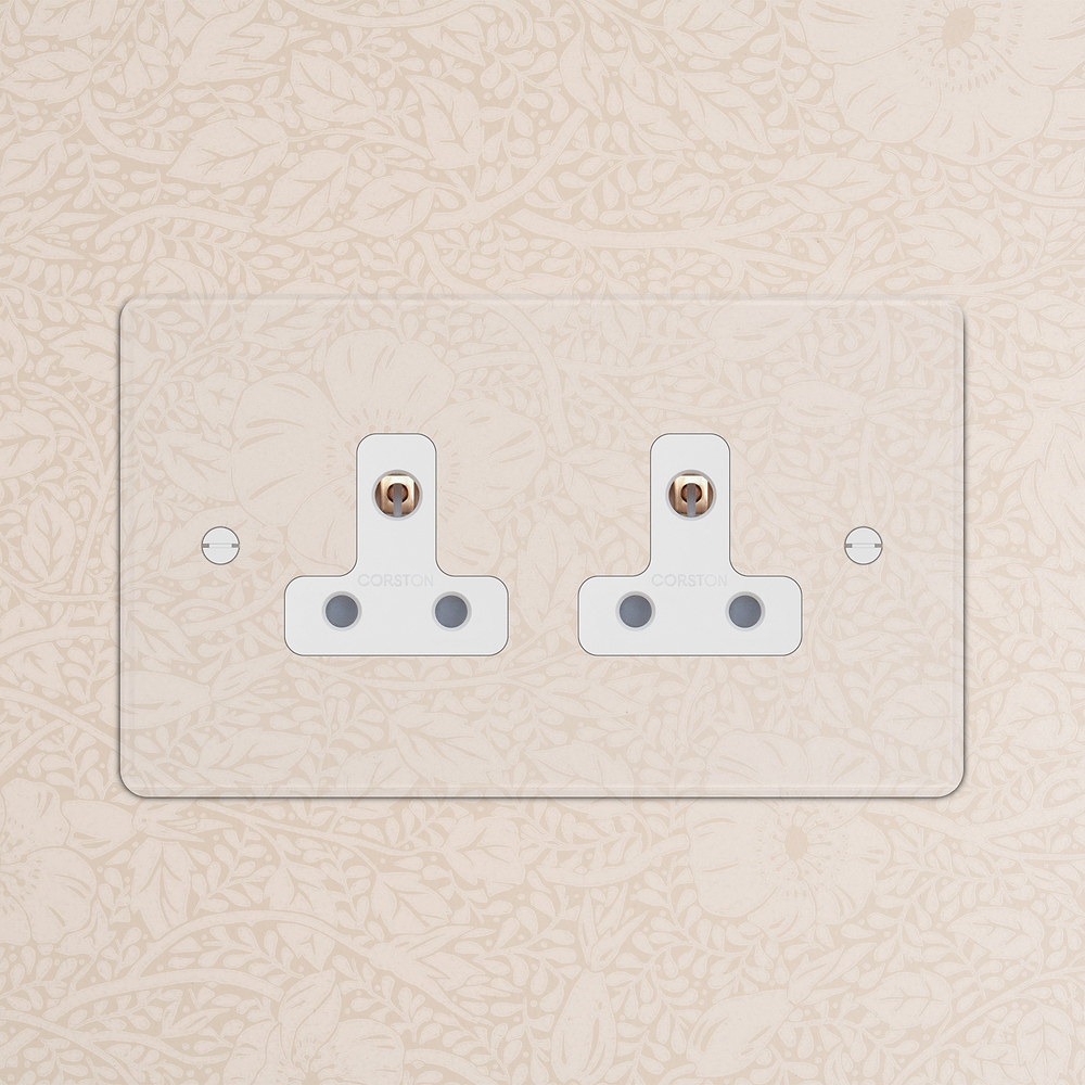 Double 2x 5A Light Socket - Clear | White